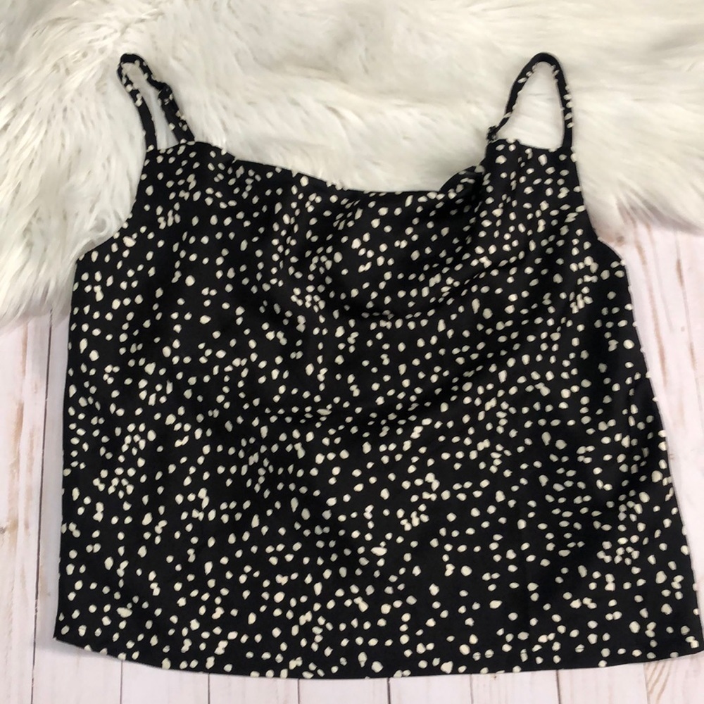 Nasty Gal polka dot cowl neck cami top size 10 NWT